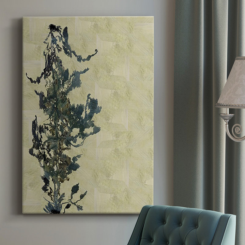 Toile tendue avec châssis chinois de qualité supérieure Chinoiserie 2 Tan II, H 18 po x l 12 po x P 1 po