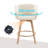 Lovetro Swivel Full Back Arms Upholstered 25.8"H Counter Stool with Solid Rubberwood Frame and Gold Footrest-565308811