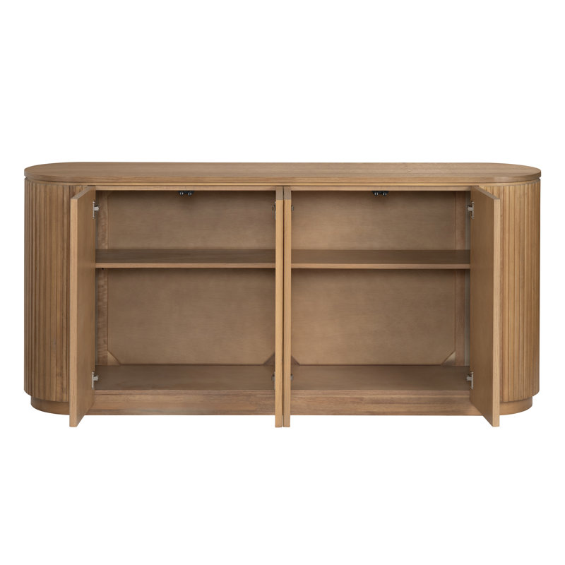 Coomes 72 in. Brown Solid Wood 4 Door Sideboard Buffet Table