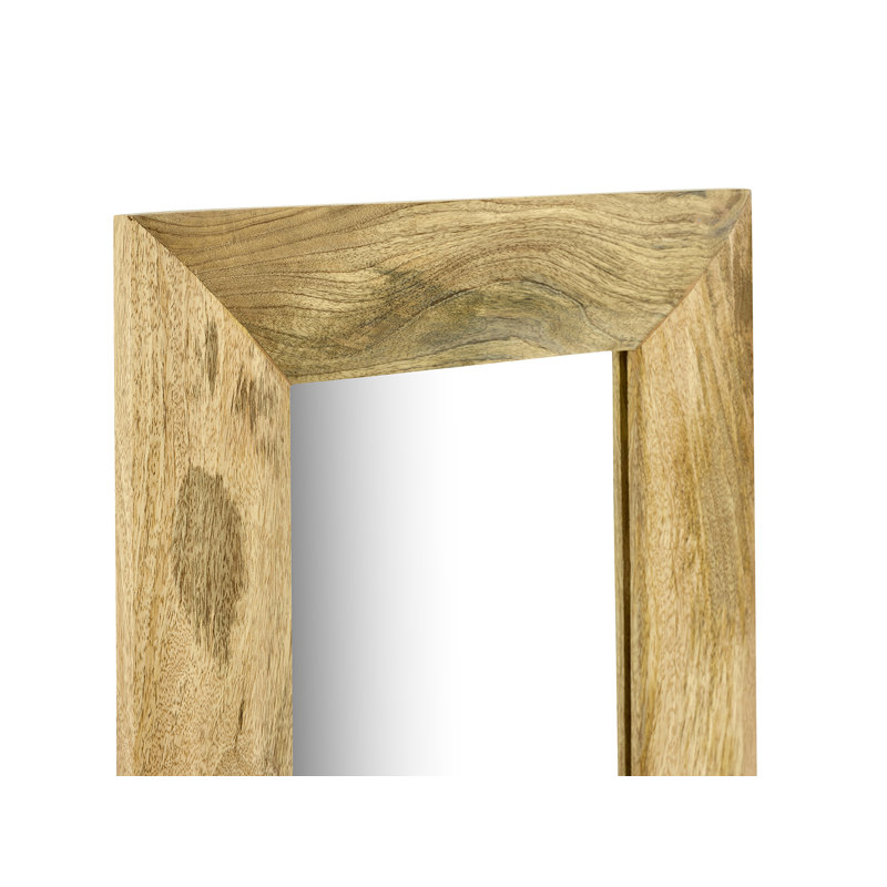 Cange Rectangle Mirror, 17.78 cm H x 114.3 cm W, Light Oak