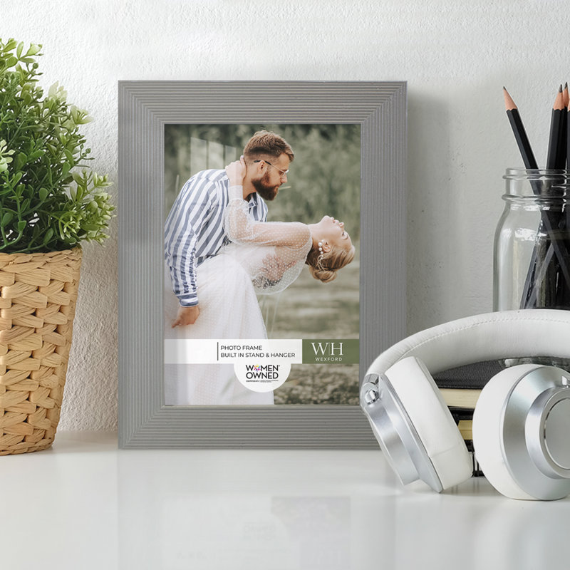 Ensemble de 2 cadres à photo simples en bois 3 po x 5 po noirs, 3 po x 5 po, gris
