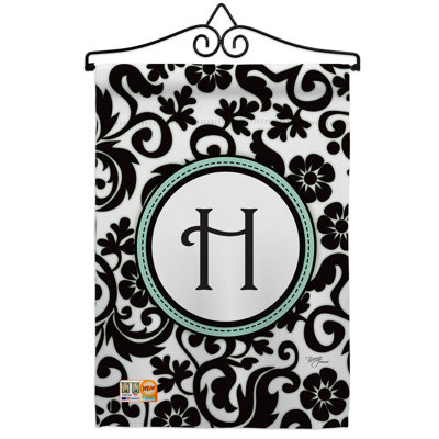 Damas initial en polyester 2 faces 19 x 13 po ensemble de drapeaux