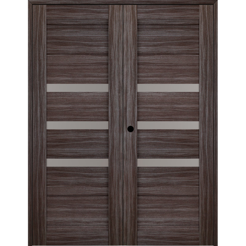 Porte double standard Dora, Chêne gris, À droite, 47,75 po x 83,23 po