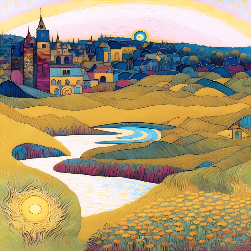 Rainbow Skies I, 48" H x 48" W