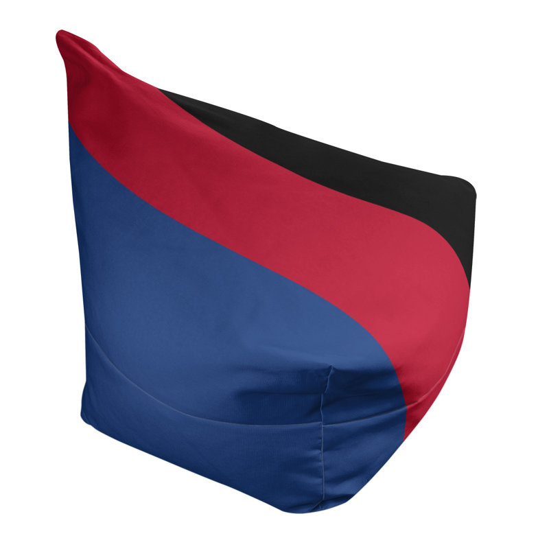 Bean Bag Chair & Lounger, 31" x 38" x 42", Blue/Red/Black