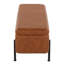 Banc de rangement contemporain Daniella en acier et similicuir