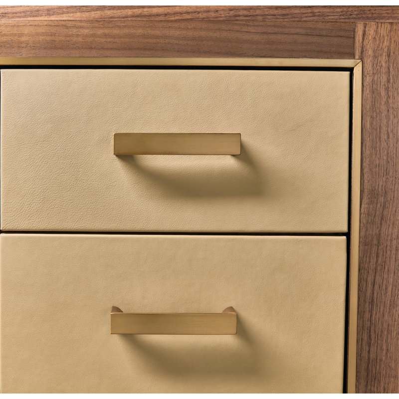 Melange Geneva Accent Drawer Chest, Brown/Gold