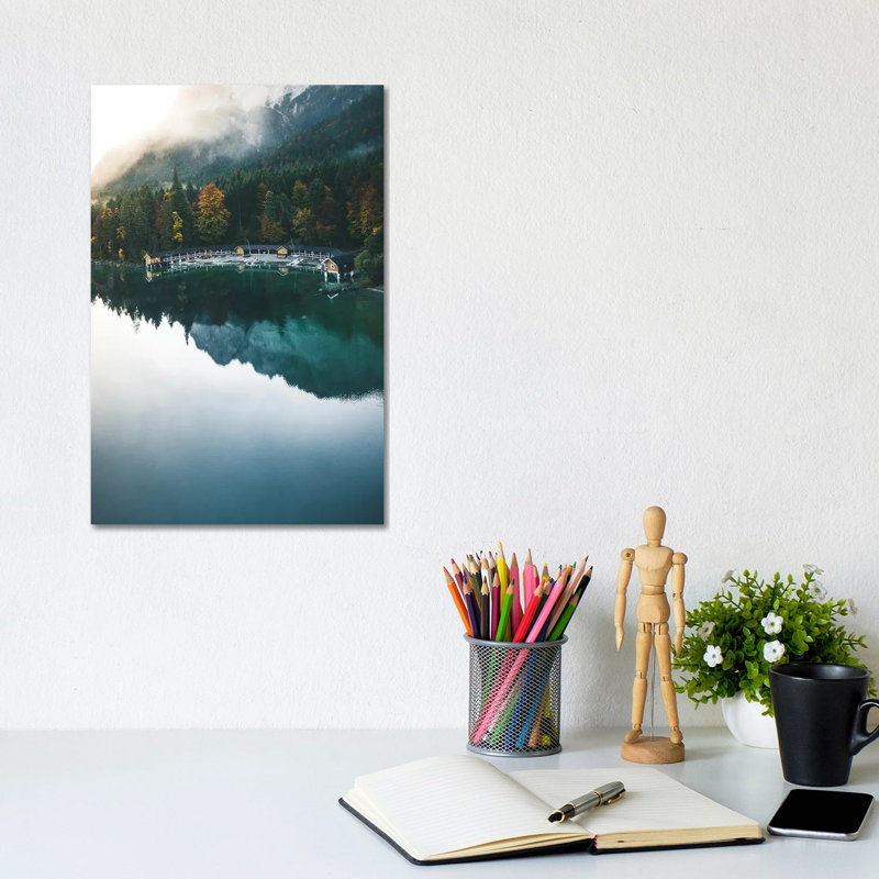 Morning By The Boathouse by Fabian Fortmann - Wrapped Canvas Print, 20.32 cm H x 30.48 cm W