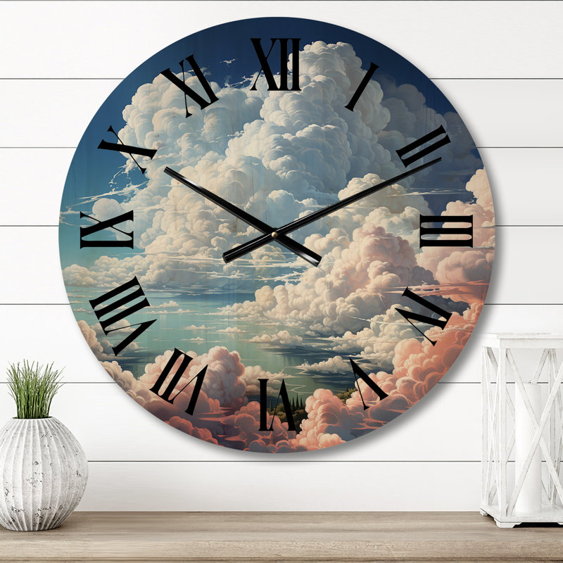 Horloge murale en bois massif Lyuda, Moyenne