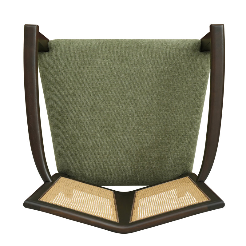 Ensemble de 2 chaises de salle à manger (brun foncé et vert), Marron foncé, Vert