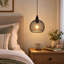 Lampe suspendue noire à piles