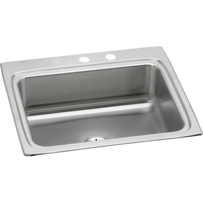 Lustertone 25" L x 22" W Drop-In Kitchen Sink with Basket Strainer and Drain Assembly