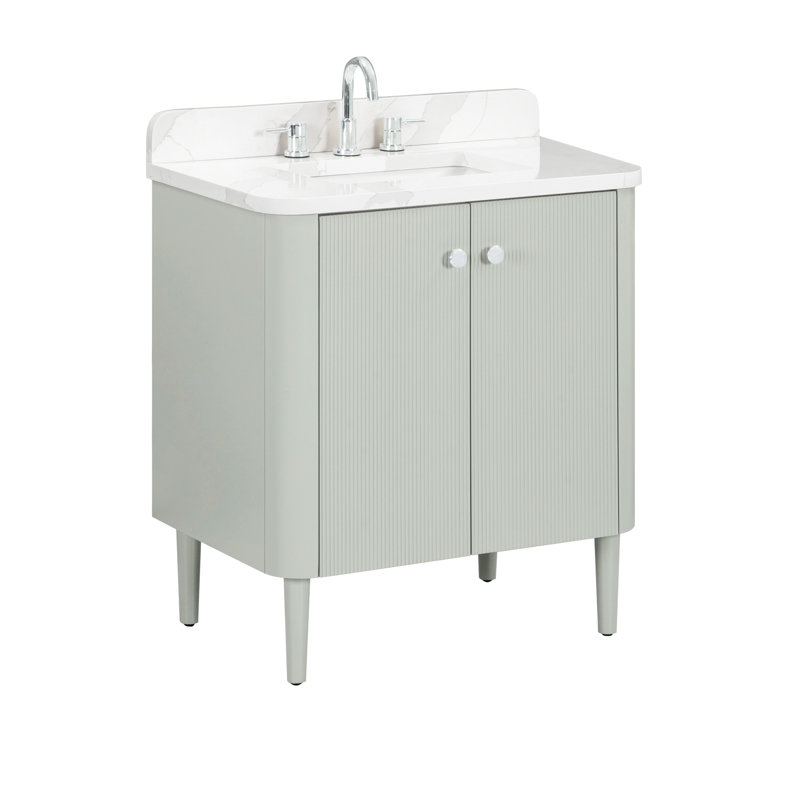 Meuble-lavabo simple 30 po Haley, Quartz Calacatta