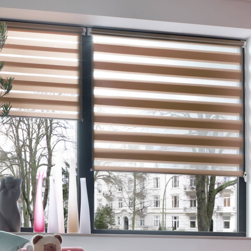 Easyfix Sheer Roll-Up Shade, 120cm W x 150cm L, Mocha