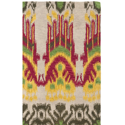 Kline Ikat Hand Tufted Wool Ikat Rug