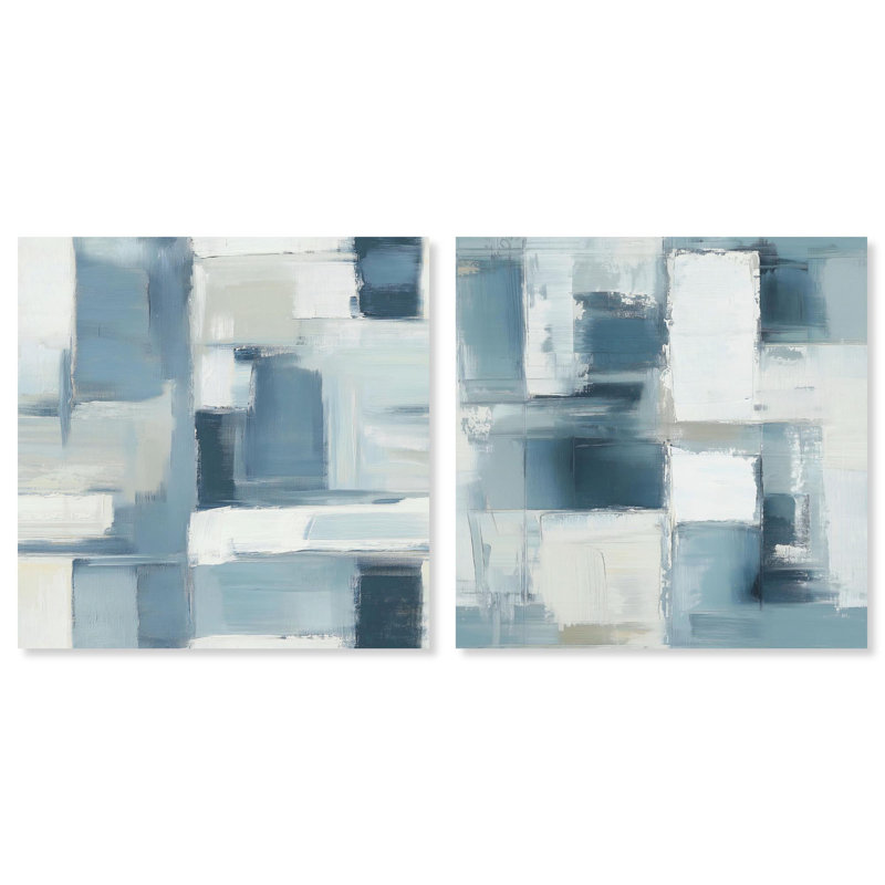 Modern Pair Abstract Art 2 Panel Set Canvas Print by , Wrapped Canvas, Does Not Apply, 30" H x 30" W