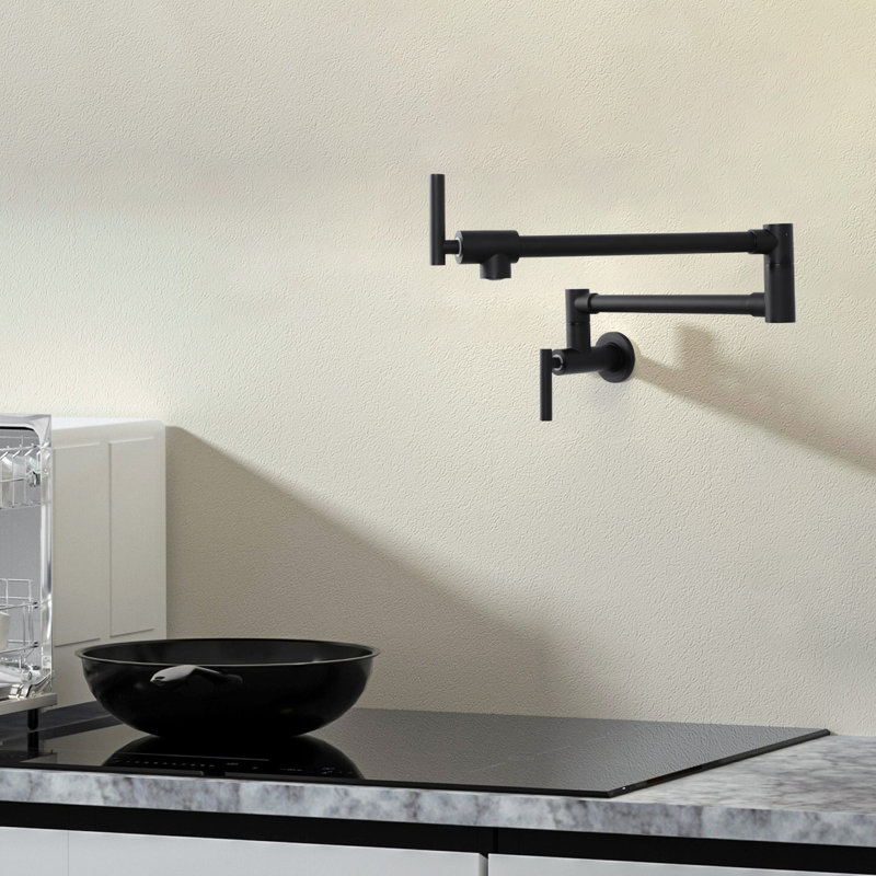 Robinet remplisseur de pot - Robinet d'évier de cuisine mural, Noir mat