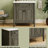 31-Inch Antique Gray Bathroom Vanity With Ceramic Sink, Adjustable Storage, And Grooved Cylindrical Legs-1330412916