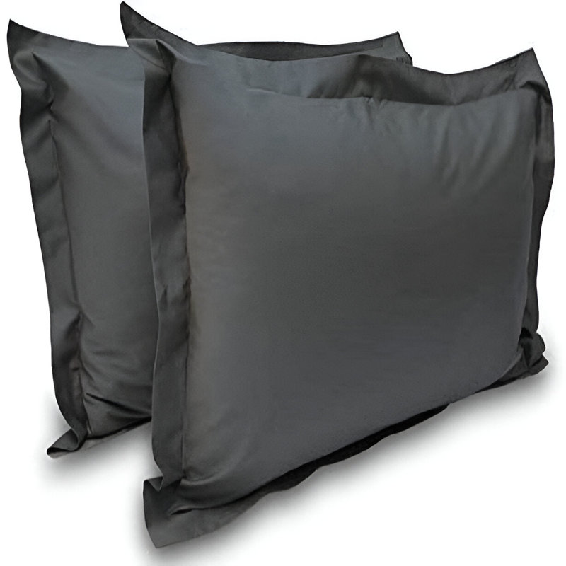 400TC Sateen Solid Cotton Pillow Sham, Dark Gray