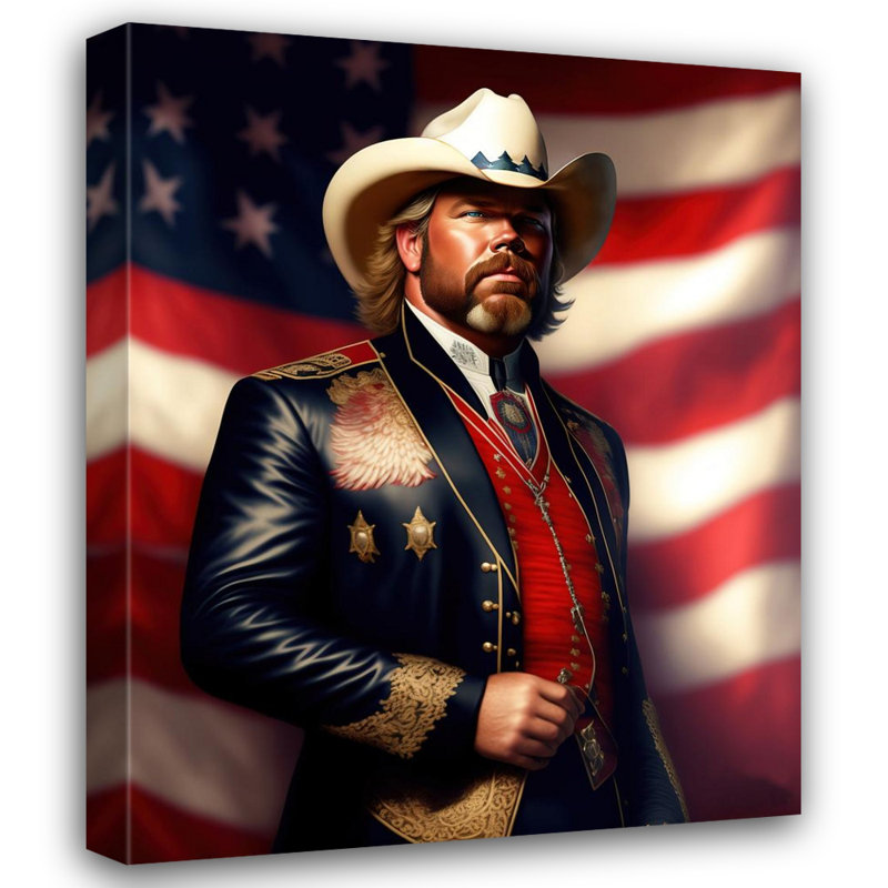 «Country Music Toby Keith» par Stephen Chambers, impression sur toile tendue, L 32 po x H 36 po