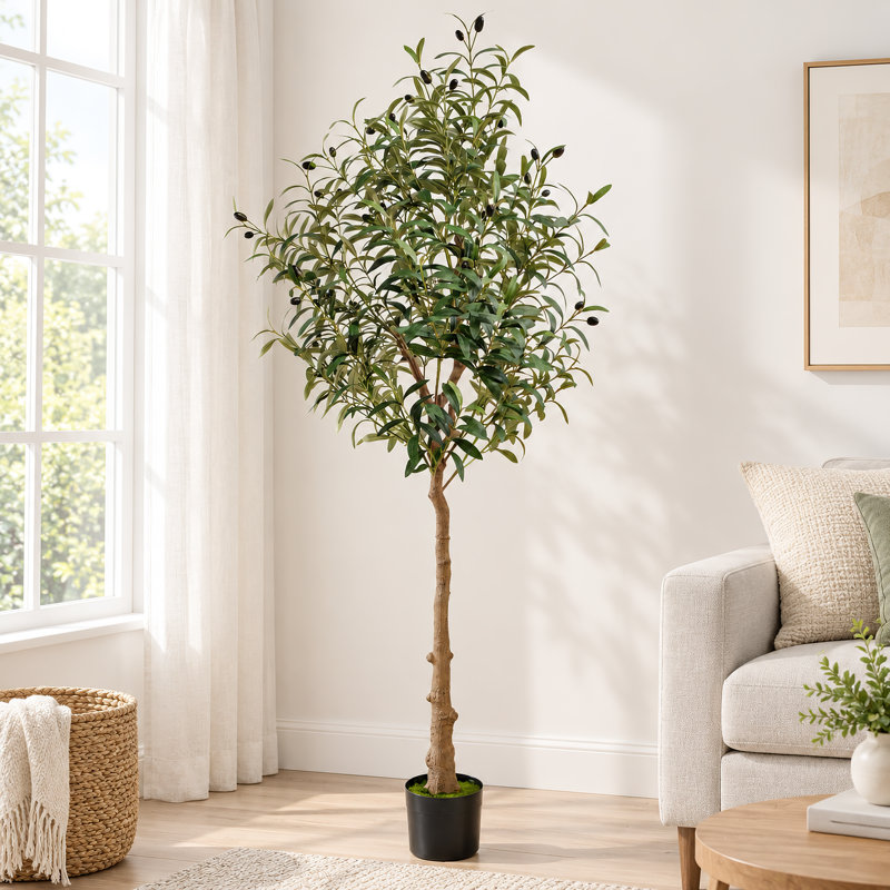 71" Artificial Olive Tree for Indoor Home Decor