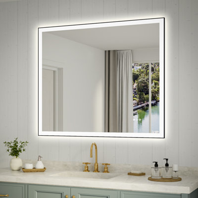 Miroir de salle de bain / meuble-lavabo en verre trempé à DEL certifié UL