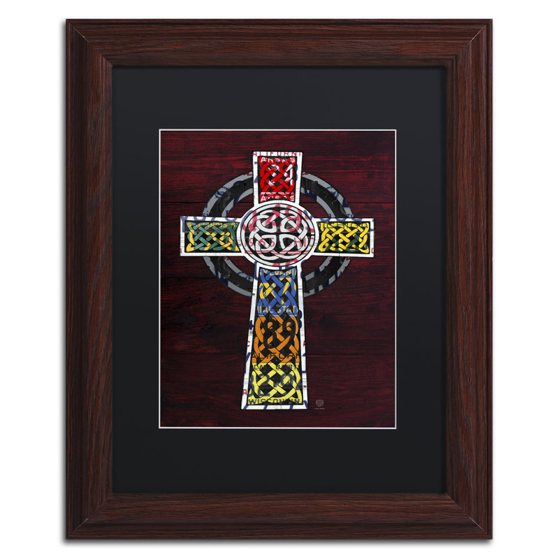 « celtique cross », impression encadrée sur toile, H 14 po x l 11 po x P 0,5 po