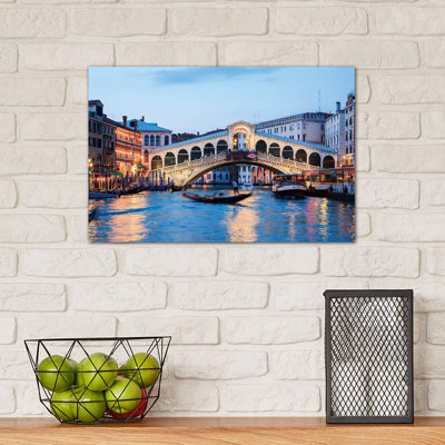 Rialto Bridge At Night, Venice by Matteo Colombo - Wrapped Canvas Print