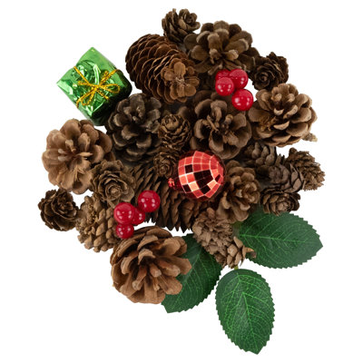 Ornament Berries And Pinecones Christmas Decorations - 6"
