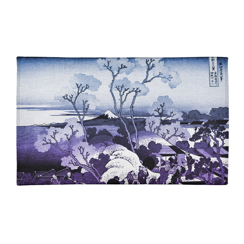 Tapis mauve/bleu à la fois mt. fuji through the cerise, Rectangle 2 pi x 3 pi