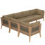 Canapé modulaire d'extérieur en bois de teck 6 pièces Clearwater par Modway-2015100140