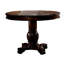 Table de salle à manger ronde traditionnelle Château de Ville de 122 cm (48 po) – Piètement sculpté à une seule colonne et quatre pieds, finition MDF brun foncé, style classique européen.