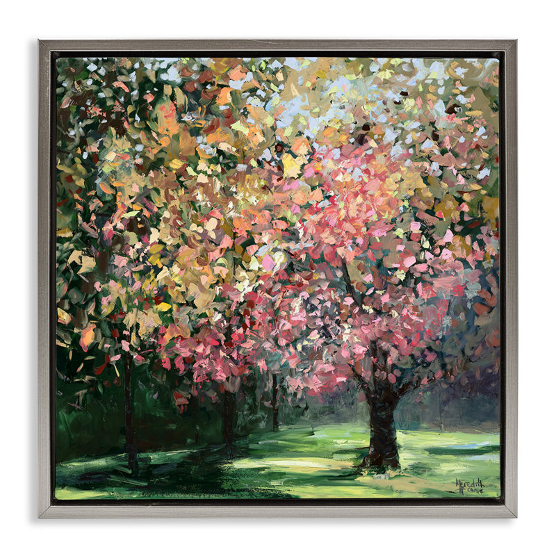 Cadre flottant Timeless Vivid Foliage, design par Meredith Howse, H 18 po x l 18 po, Cadre flottant gris lustré