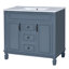 Meuble-lavabo bleu 36 po - moderne, avec 2 tiroirs à fermeture douce, lavabo de rangement moderne, portes,