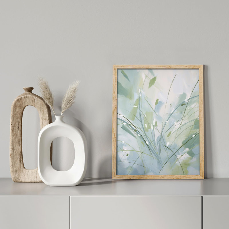 «Verdure abstraite et coup de pinceau» sur, Naturel, H 14 po x l 11 po
