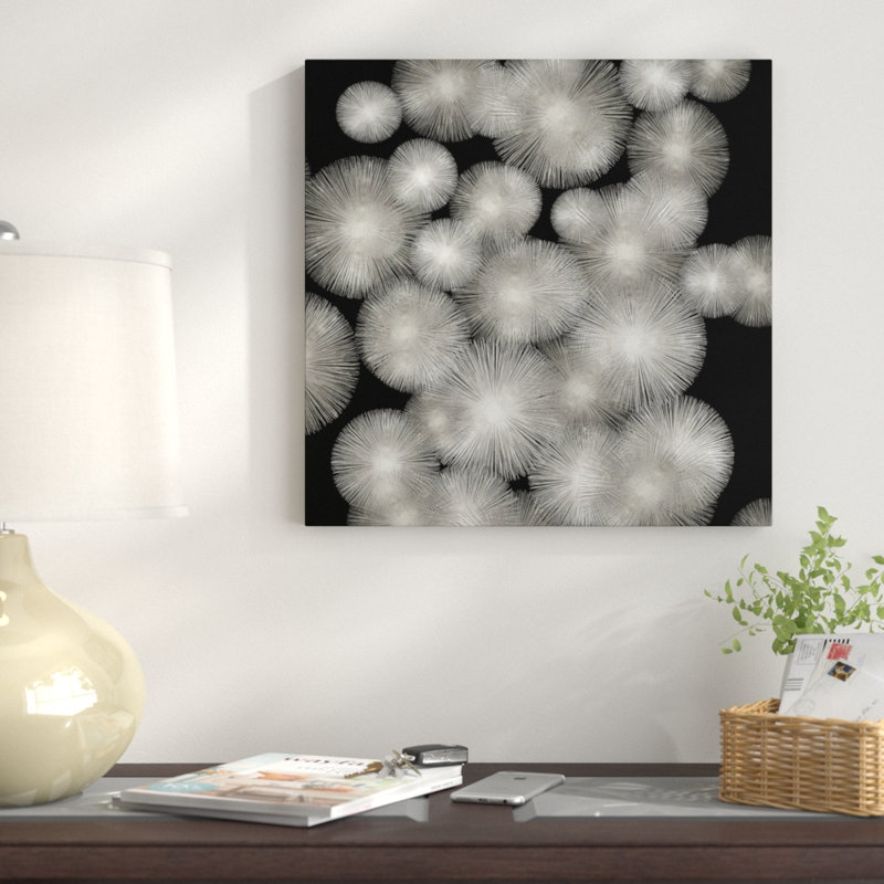 « silver soleil burst », impression sur toile tendue, H 18 po x l 18 po x P 1,5 po, Pas de tapis, Toile tendue