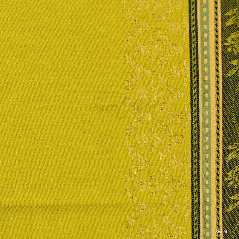 Wipeable Stain Resistant Polytetrafluoroethylene Coated French Provencal Jacquard Cotton Floral Tablecloth, Blue/Green