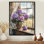 «Hydrangeas By The Farmhouse Window I - Hydrangea», art mural encadré