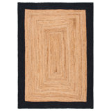 Tapis beige / noir en jute / coton tissé à plat à la main Middleton