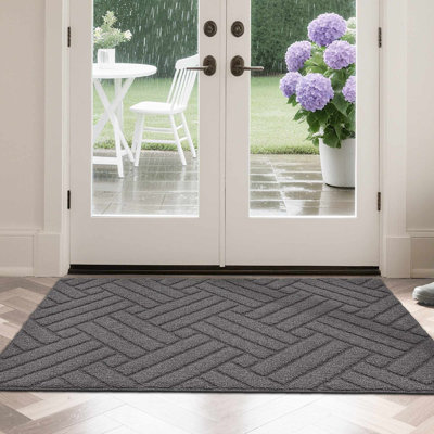 Non-Slip Geometric Indoor Doormat