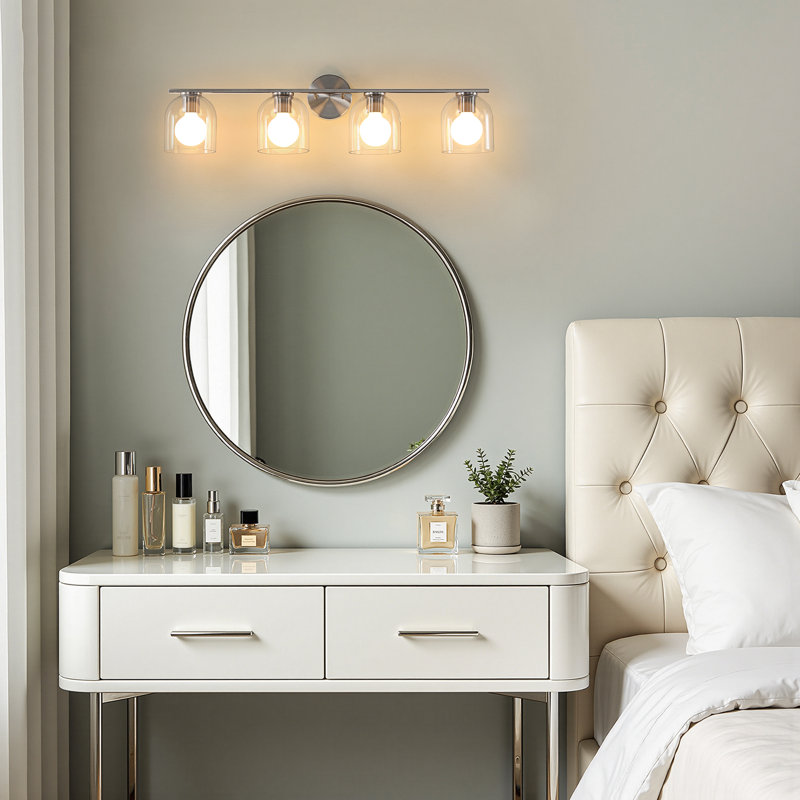 Éclairage de salle de bain à intensité variable 3 lumières Kaarlo , Nickel brossé, 32.28" Width