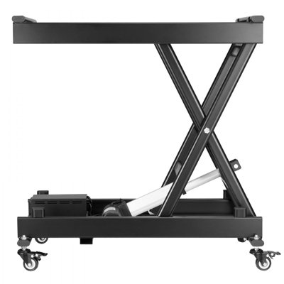 28" Electric Lift Table Single Scissor Electric Lifting Platform 330 lbs 4 Wheel