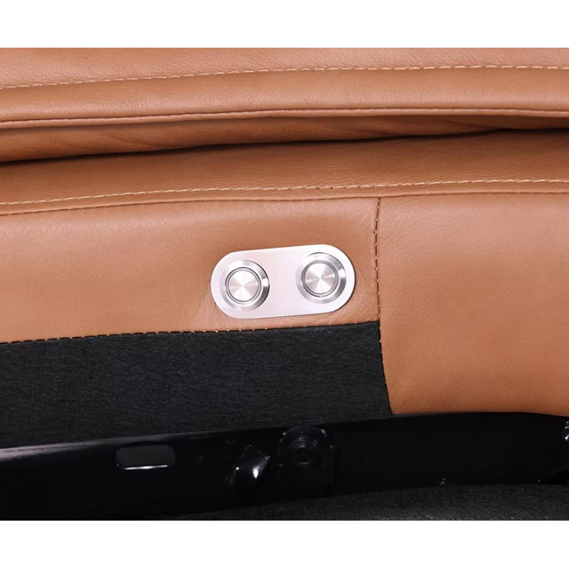 Nevada Camel Sectional Reclining, Camel Leather Match