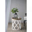 Grande table d'appoint 23 po blanche vieillie