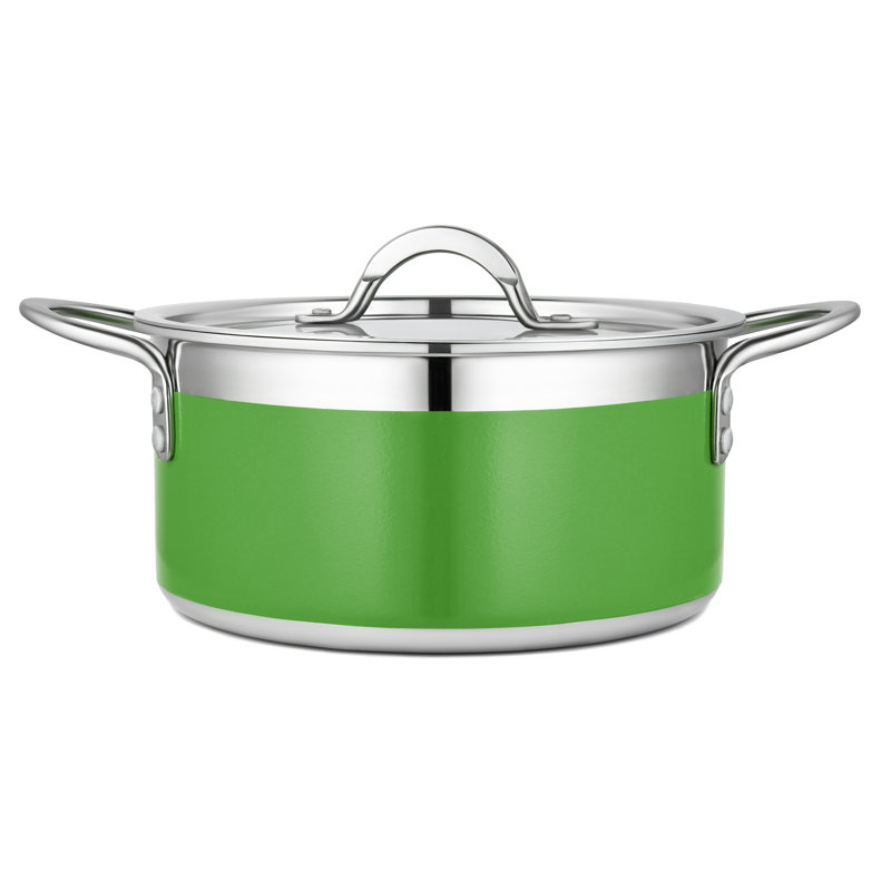 Marmite en acier inoxydable avec couvercle Bon Chef, 3,28 pte, Chaux