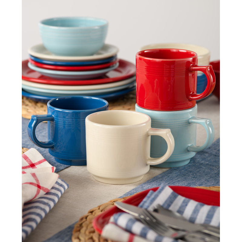  Mixed Americana 16 OZ Set of 4 Stackable Mug Set