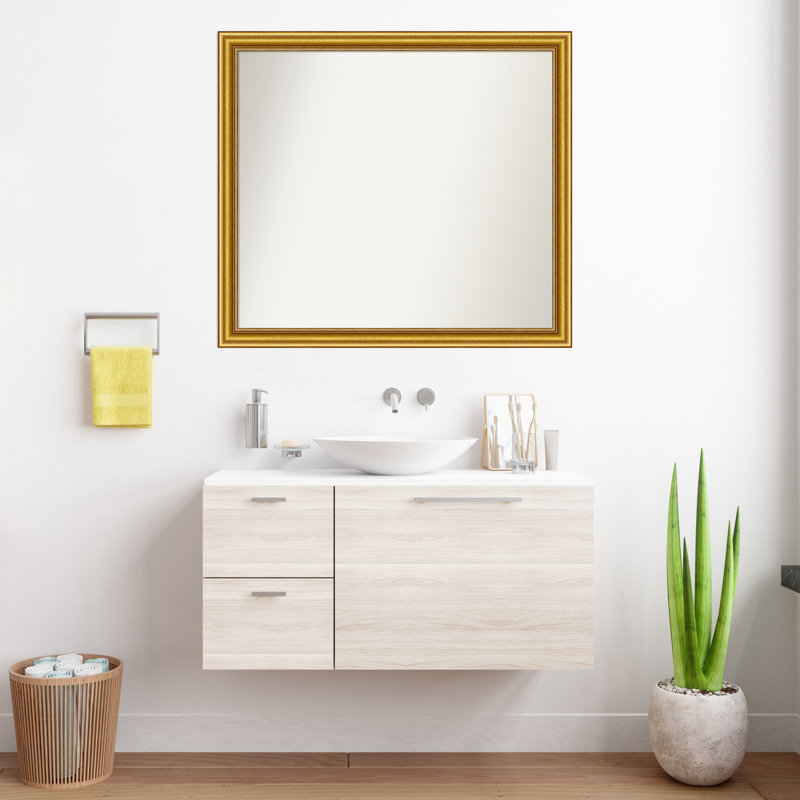 Townhouse Gold Non-Beveled Bathroom Wall Mirror, 33,75 po x 37,75 po