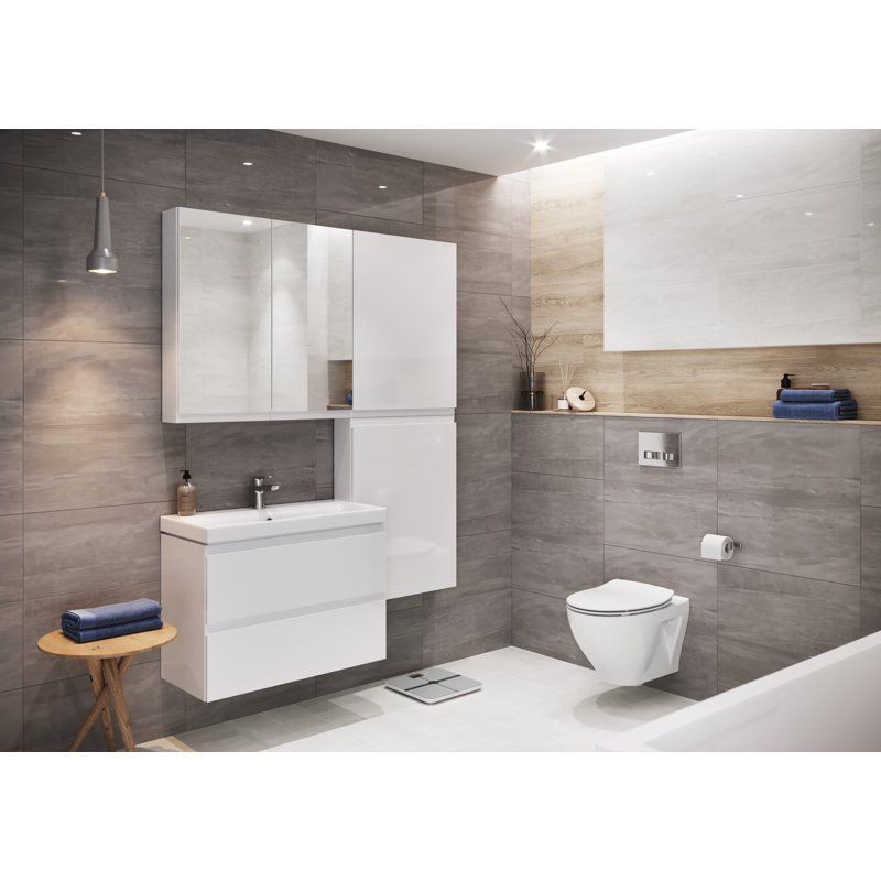 Moduo 59.5cm Single Bathroom Vanity Base Only, White