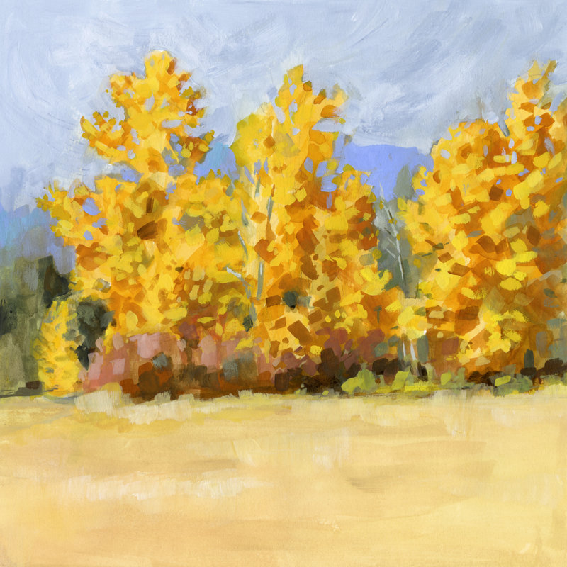 Golden Aspen Trees I, H 12 po x l 12 po