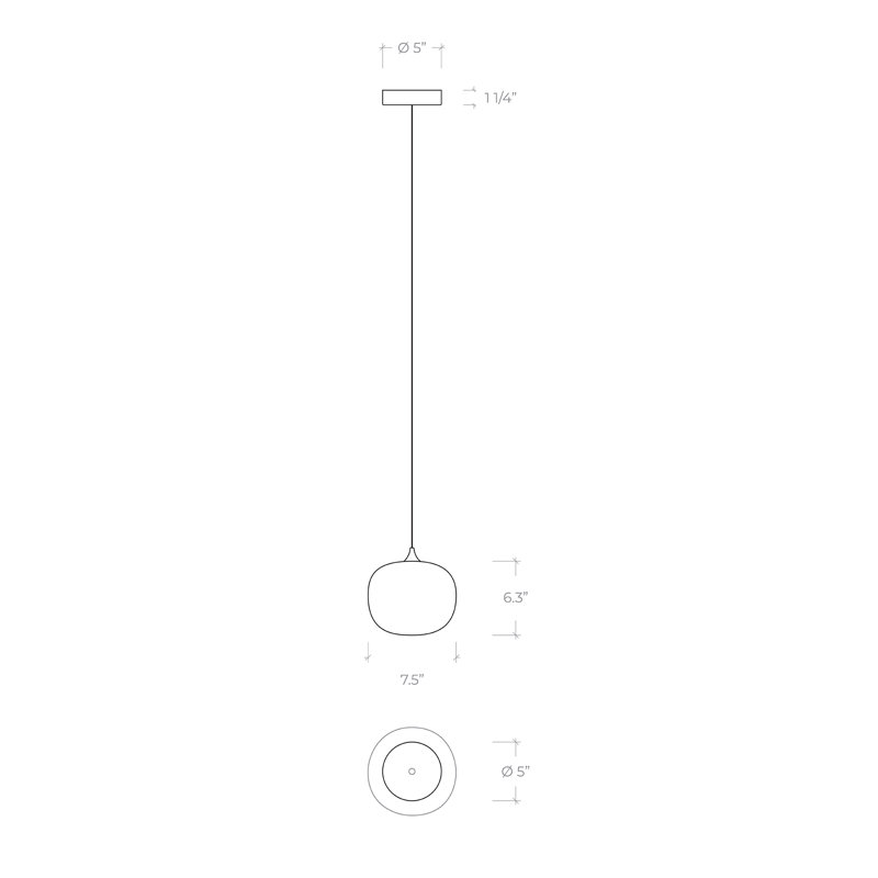 Bellagio 1 - Light Single Pendant, Satin Nickel